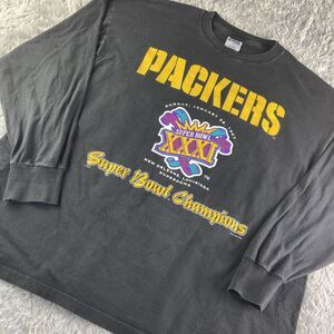 Vintage Green Bay Packers Shirt Mens Extra Large Black Super Bowl XXXI Champions